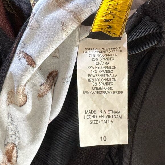 Inches Away Swim One Piece Swimsuit Contour Ruched Ruffle Black Full Coverage 10 - Picture 9 of 15